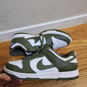 Nike Green and White Dunks